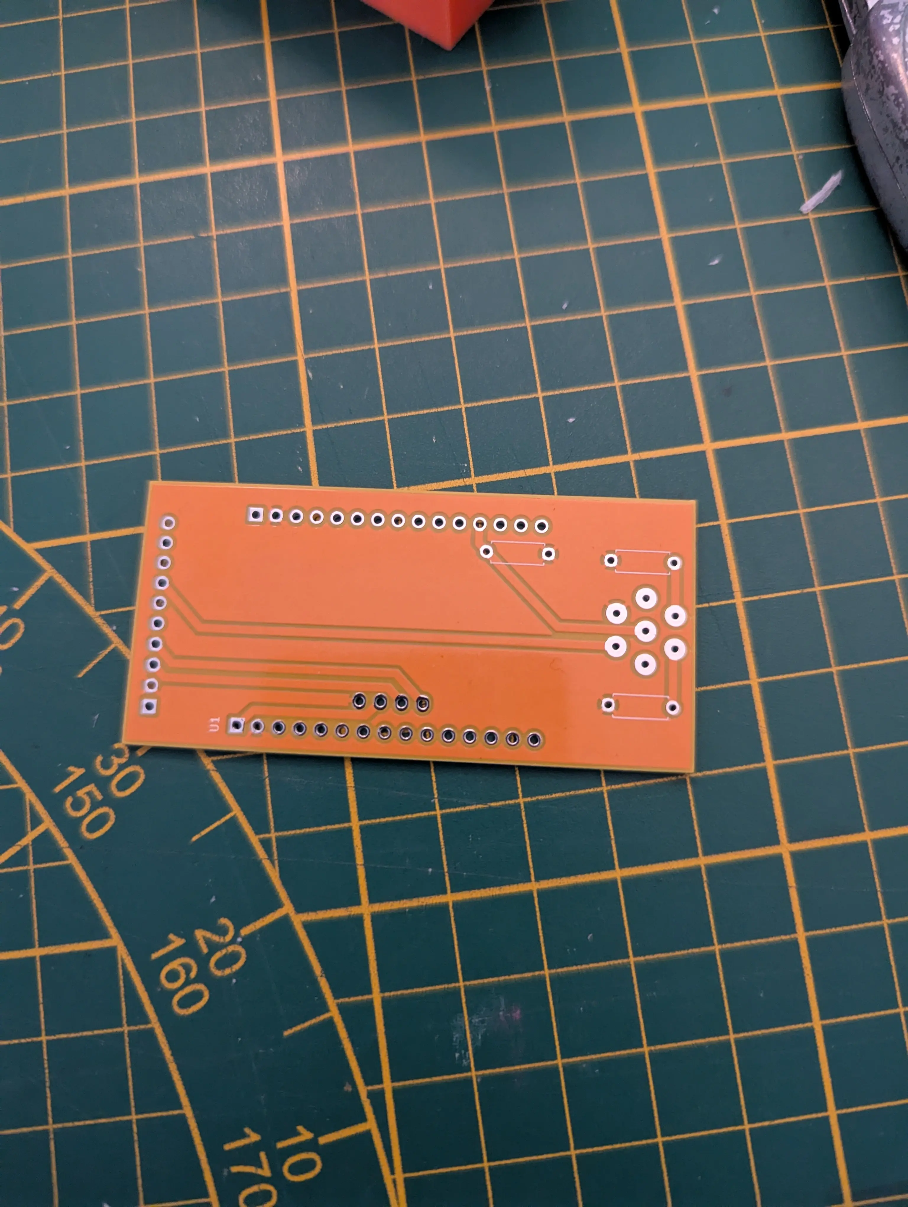 A photograph of the PCB I conceived in KiCAD